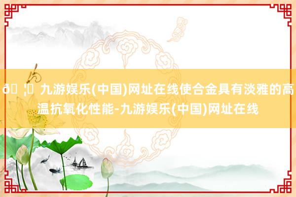 🦄九游娱乐(中国)网址在线使合金具有淡雅的高温抗氧化性能-九游娱乐(中国)网址在线