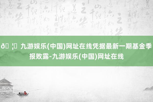 🦄九游娱乐(中国)网址在线凭据最新一期基金季报败露-九游娱乐(中国)网址在线