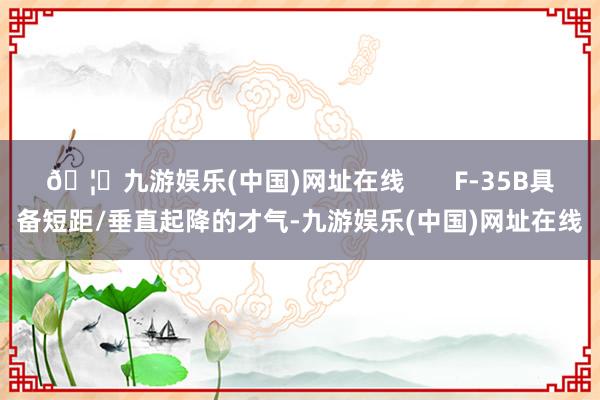 🦄九游娱乐(中国)网址在线       F-35B具备短距/垂直起降的才气-九游娱乐(中国)网址在线
