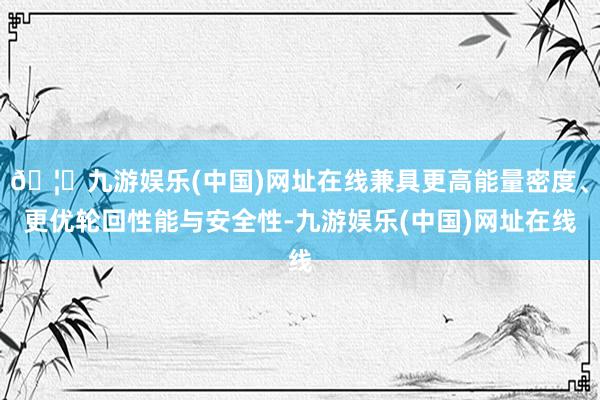 🦄九游娱乐(中国)网址在线兼具更高能量密度、更优轮回性能与安全性-九游娱乐(中国)网址在线