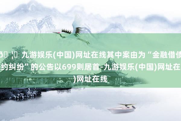 🦄九游娱乐(中国)网址在线其中案由为“金融借债公约纠纷”的公告以699则居首-九游娱乐(中国)网址在线